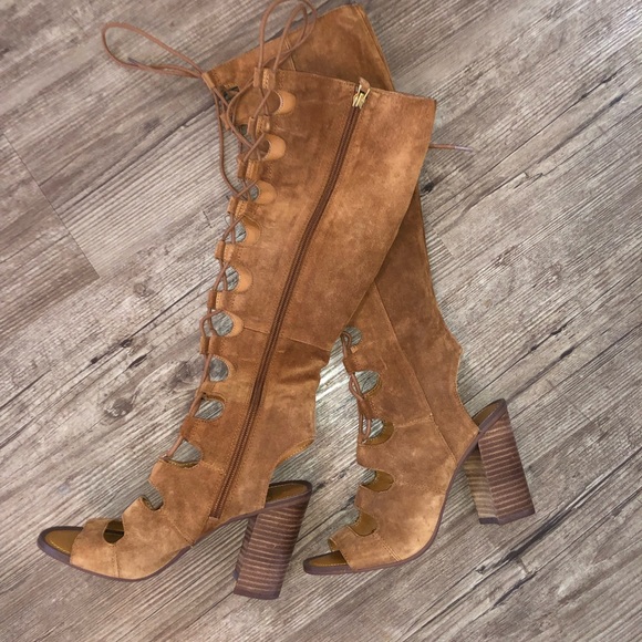 Franco Sarto SZ 5.5 Cognac Sandal Boots NWOT *Never Worn* Prairieposherca - Picture 1 of 7